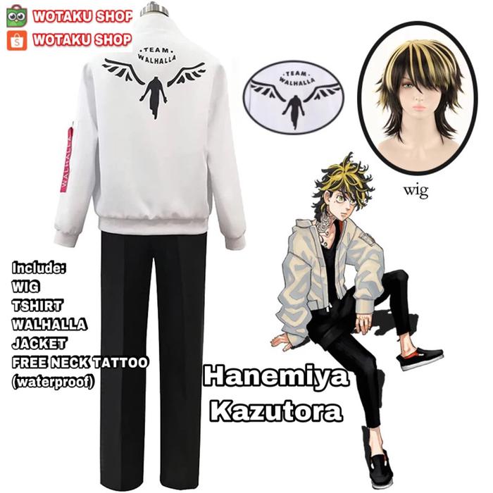 KAZUTORA HANEMIYA COSPLAY FULLSET WIG BOMBER TOKYO REVENGERS VALHALLA