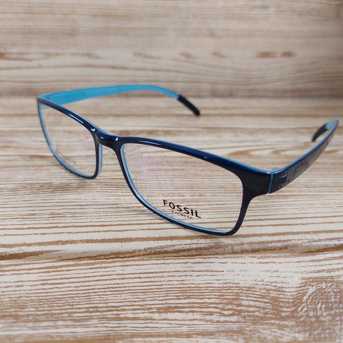 kacamata frame Fossil hitam biru