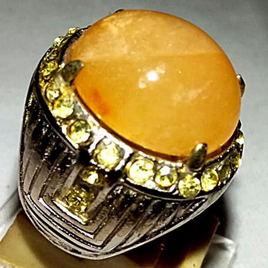 cincin batu akik Calcedony limau manis