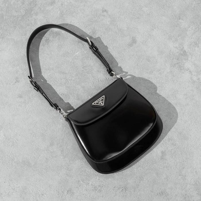 Prada Cleo Mini Flap Bag in Black