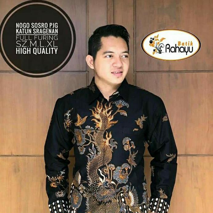 KEMEJA BATIK PRIA LENGAN PANJANG BAHAN KATUN FULL FURING NOGO SOSRO