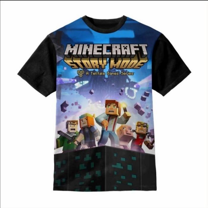Baju anak Kaos anak Unisex Series MineCraft Story Mode.Hitam