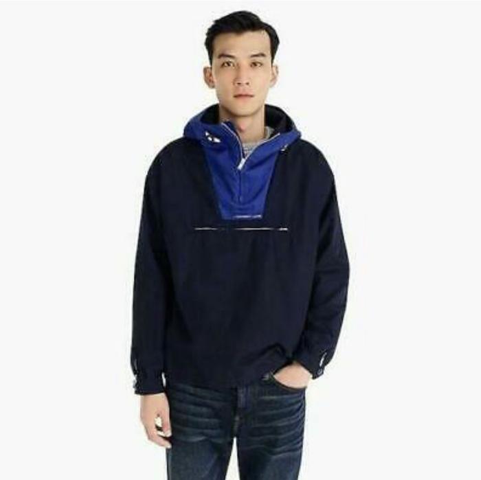 Hoodie J.Crew Anorak Vintage Black Blue Original