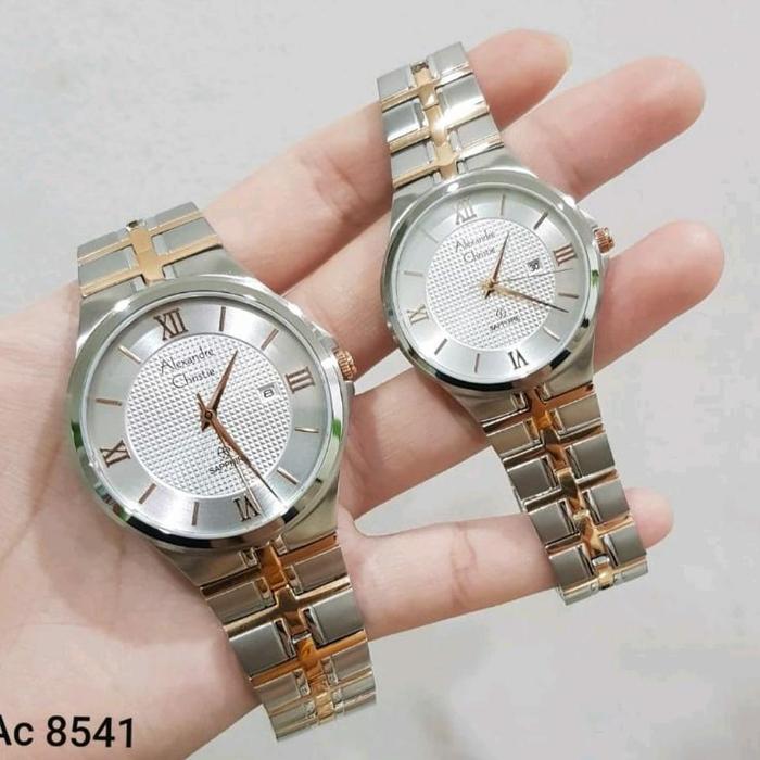jam tangan couple alexander cristie ac8541 original silver rosegold