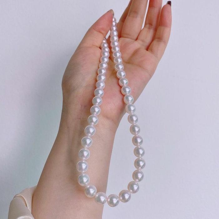 kalung full mutiara tawar premium pengikat emas 22 karat asli lombok