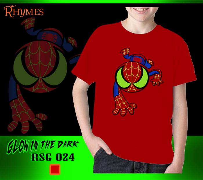 BAJU KAOS PRIA ANAK LAKI-LAKI SPIDERMAN MERAH GLOW RHYMES
