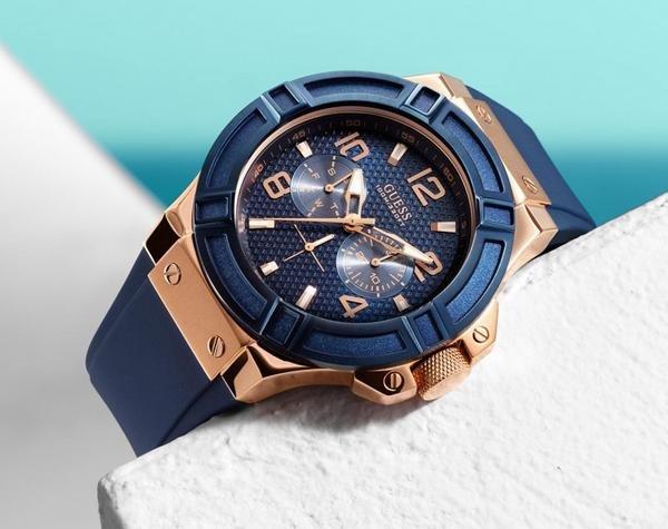 Jam Tangan Guess Rigor Blue Rosegold