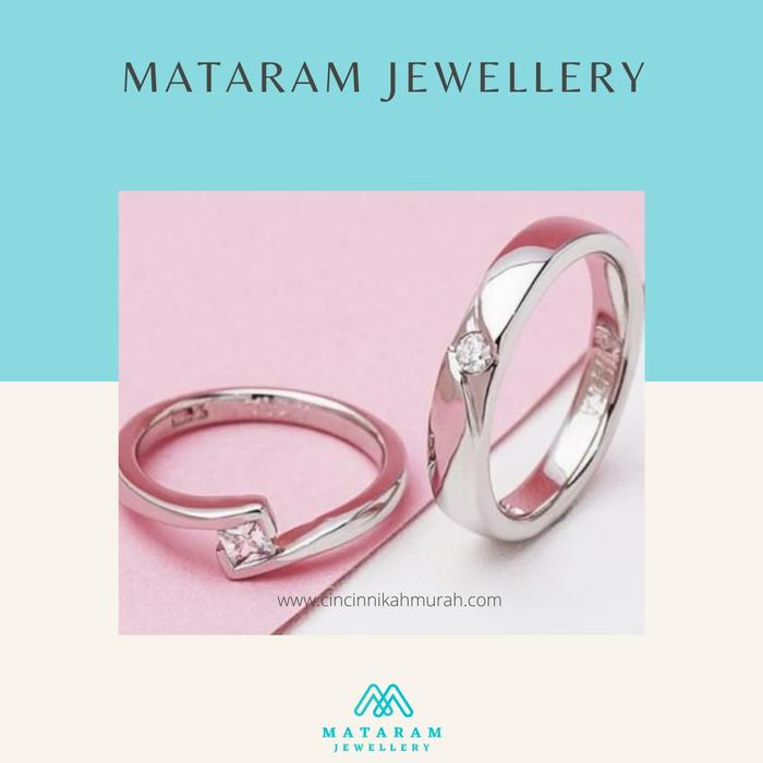 Cincin Kawin Platinum & Emas Putih Sepasang / Cincin Nikah Bireuen
