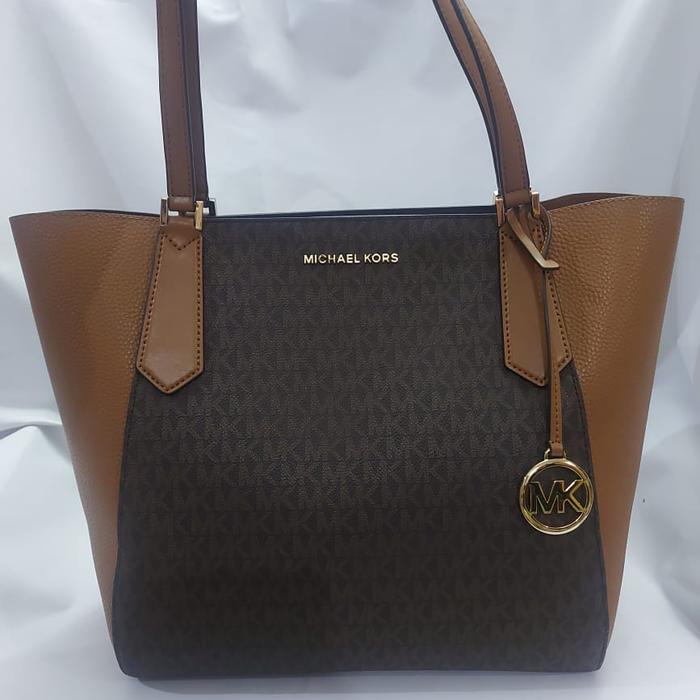 TAS WANITA MICHAEL KORS ORI MK KIMBERLY TOTE LARGE BROWN