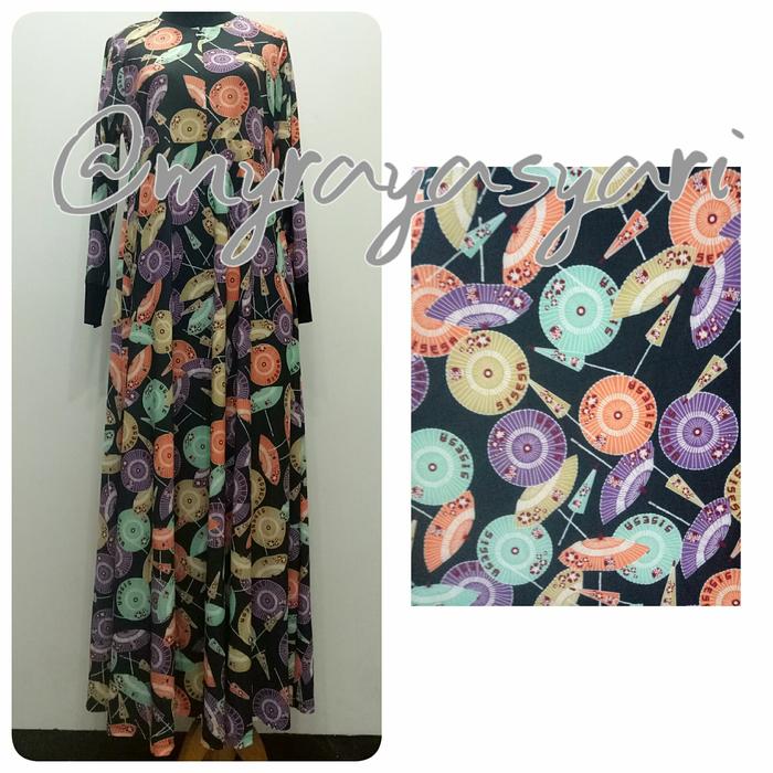 Dress muslim sisesa syariah black tangerine
