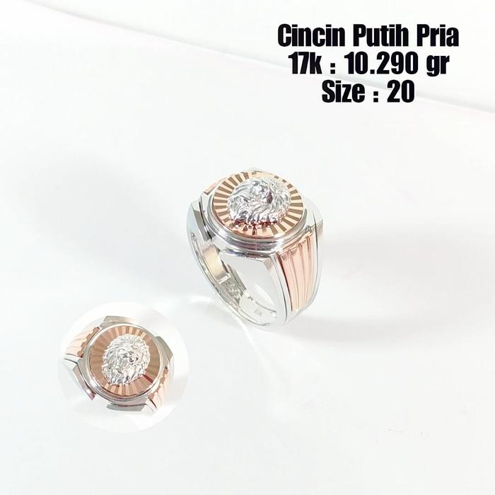 Cincin Pria Emas / Mas Putih 75% Berat 10.290 Gram No.20