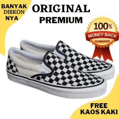 SEPATU VANS CATUR CEKERBOARD SNEAKERS SEKOLAH PRIA WANITA SLIP ON ORI