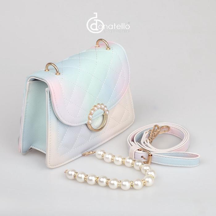 Tas Cantik Donatello Original Warna Rainbow Gradasi Pink Model Terbaru