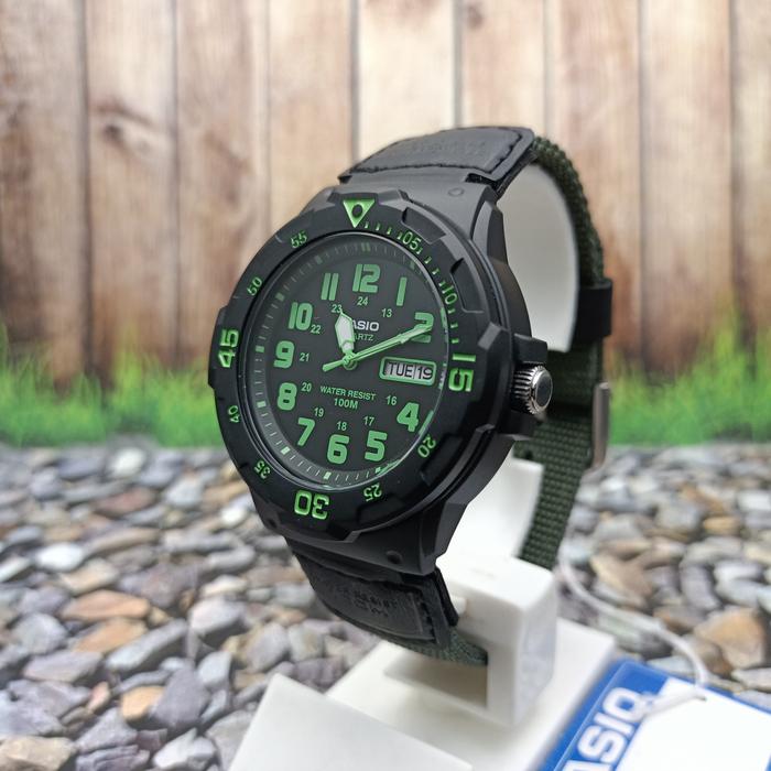 Jam Tangan Pria CASIO Analog Strap Kanvas MRW-200H Custom Original