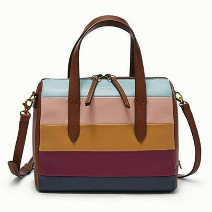 tas wanita fossil sydney satchel bright multi