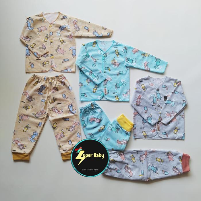 Setelan Baju Bayi Panjang Newborn Motif Tupai Merk Kenzy SNI