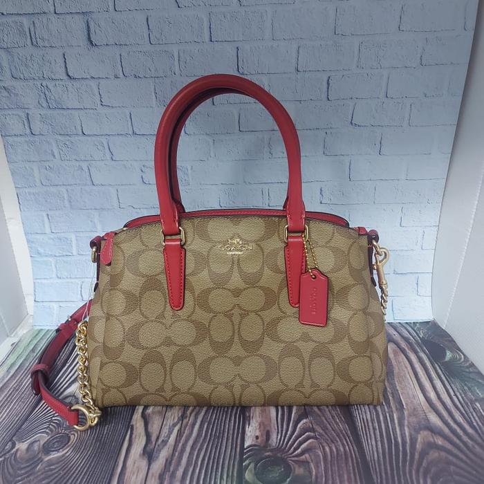 COACH MINI SAGE KHAKI TRUE RED TAS COACH ORIGINAL