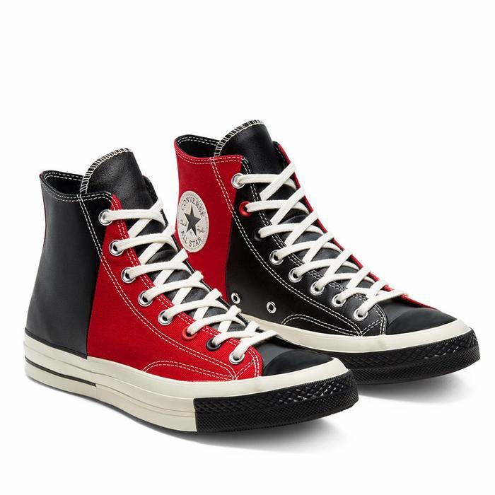 Sepatu Converse Chuck 70s Hi Top Rival Black University Red Original