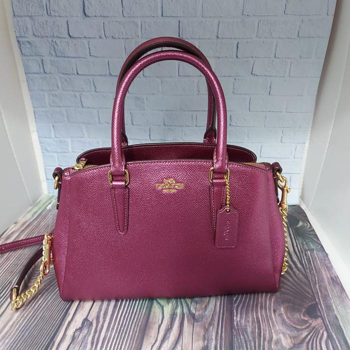 COACH MINI SAGE SATCHEL METALLIC BERRY TAS COACH ORIGINAL