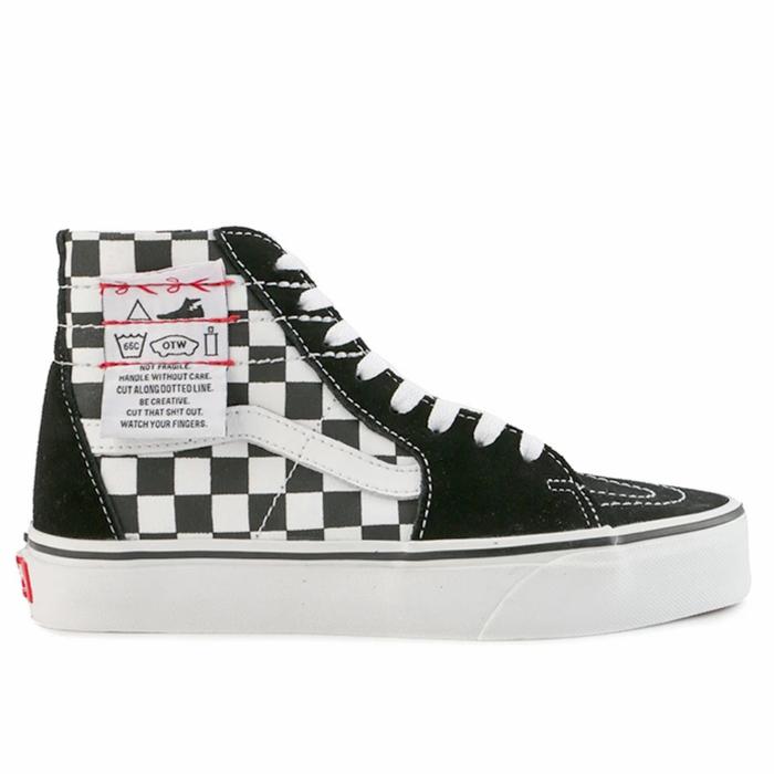 Vans Sk8 Hi Tapered DIY Checkerboard True White
