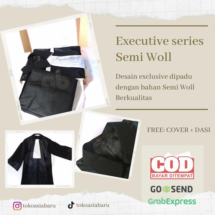 [EXECUTIVE] Toga Pengacara | Toga Advokat | Toga Jaksa | Baju Toga | Semi Woll | Hitam | Pria | Wani