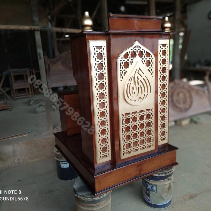mimbar masjid minimalis mimbar musholla mimbar podium mihrab kayu jati