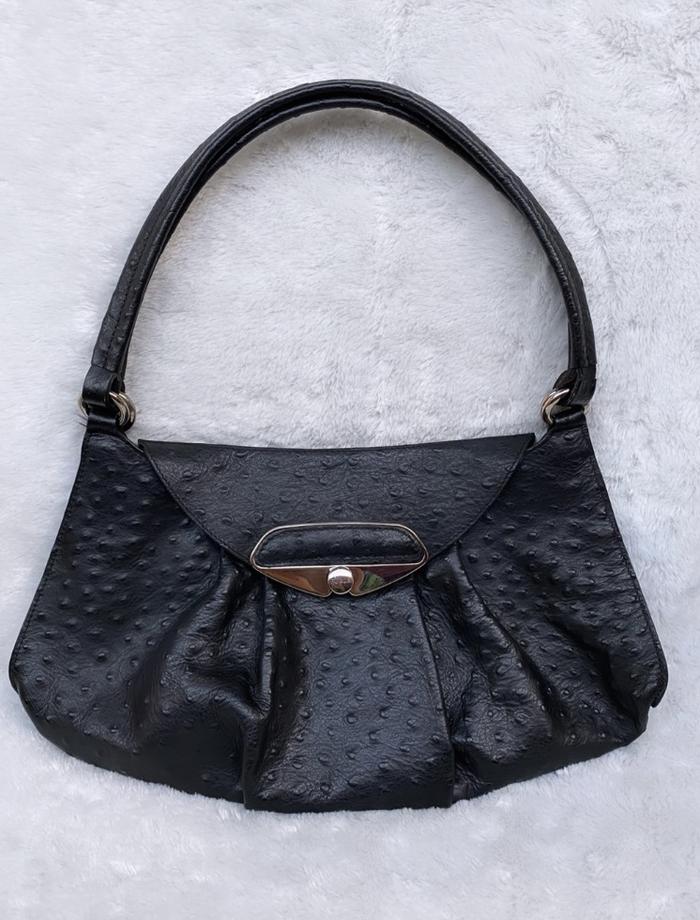 FURLA CROCO Wallet hitam Preloved tas kulit croco