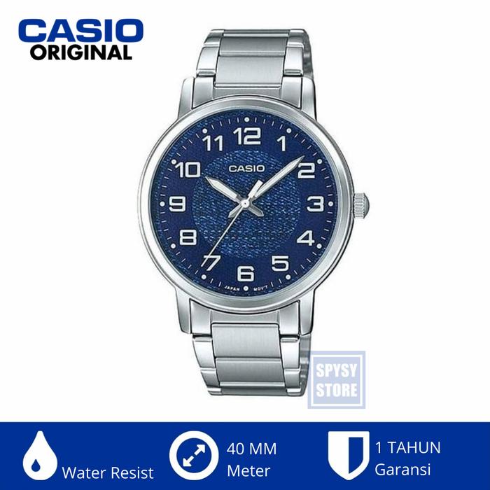 Jam Tangan pria Casio Mtp-e159d-2b Mtpe159d Original Dial Denim