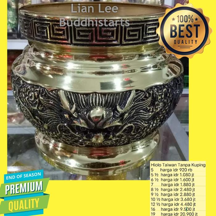 hiolo sianglu taiwan tk naga logam tembaga crom emas 5 inch