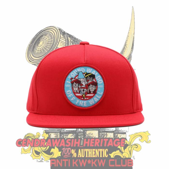 Vans Kids X Where's Waldo Snapback Hat Racing Red 100 Authentic