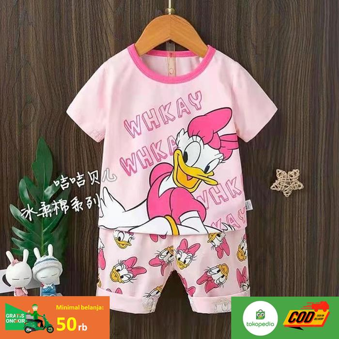 Setelan harian motif Daisy Duck (HPL) Merk Jijibeier /Import Premium