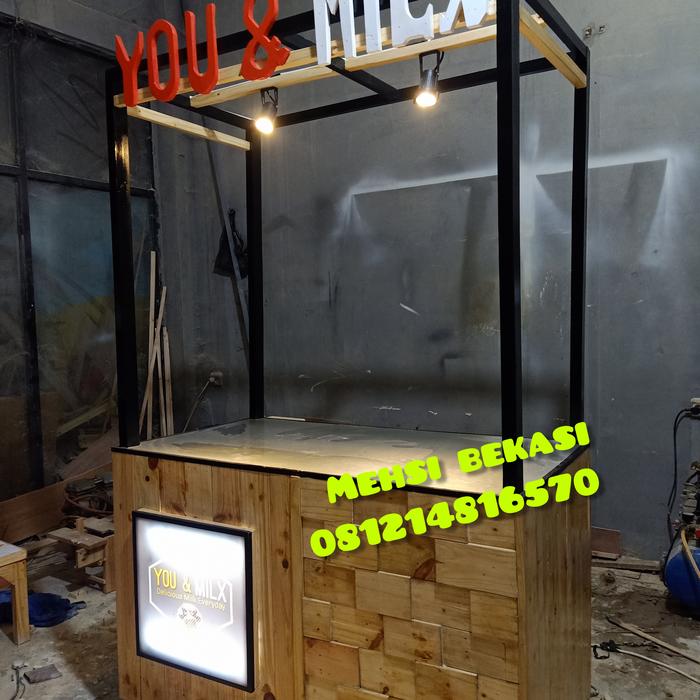 Booth ato Gerobak kekinian, minuman Boba, susu fresh milk