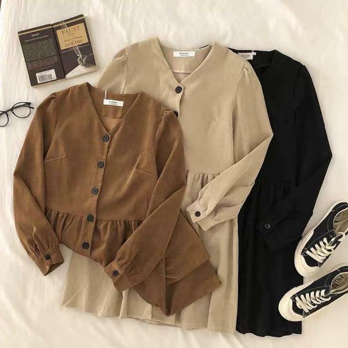 Woody Long Outer Wanita.Midi Dress Fashion Wanita Muslim.Korean Style