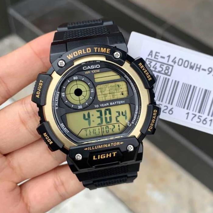CASIO AE-1400WH-9A DIGITAL ILLUMINATOR WORLD TIME ORIGINAL