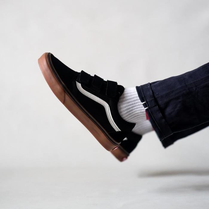 Vans Old Skool Velcro Classic Black Gum 100% Original BNIB
