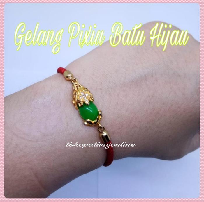Gelang Pixiu Giok Lapis Emas