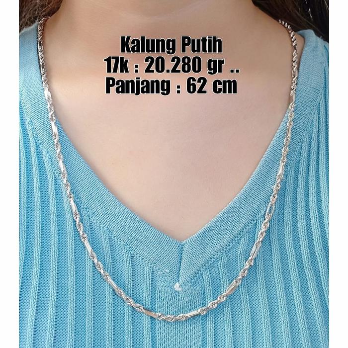 Kalung Emas / Mas Putih 75% Berat 20.280 Gram Panjang 62Cm