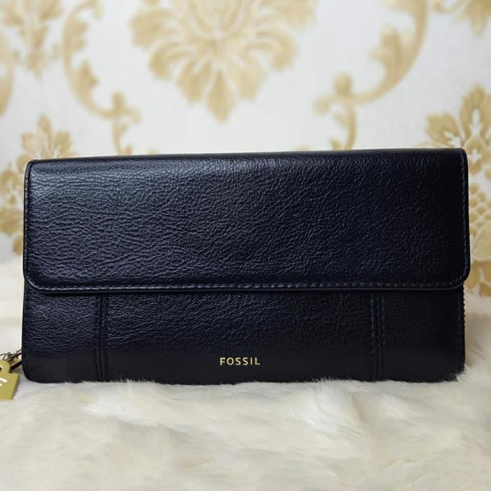 dompet fossil jori flap black RFID