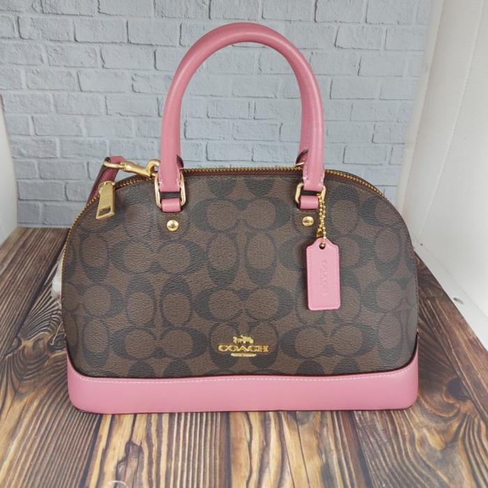 TAS WANITA COACH ORI MINI SIERRA BROWN FUCHSIA