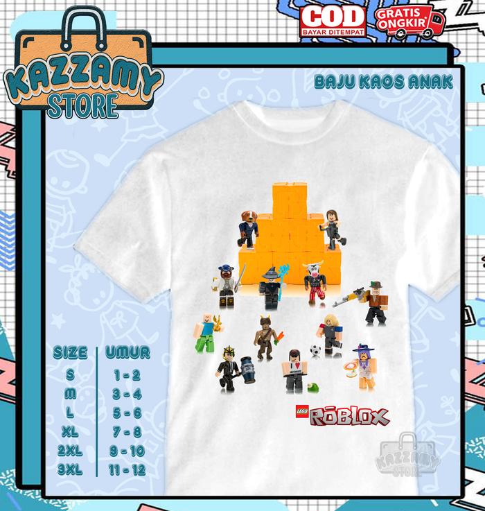 Baju Kaos Anak Lego Roblox Art Orange - Kazzamy