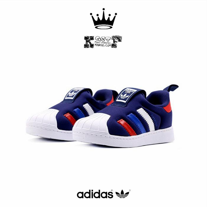 ADIDAS SUPERSTAR 360 KIDS Original "Navy Red White"