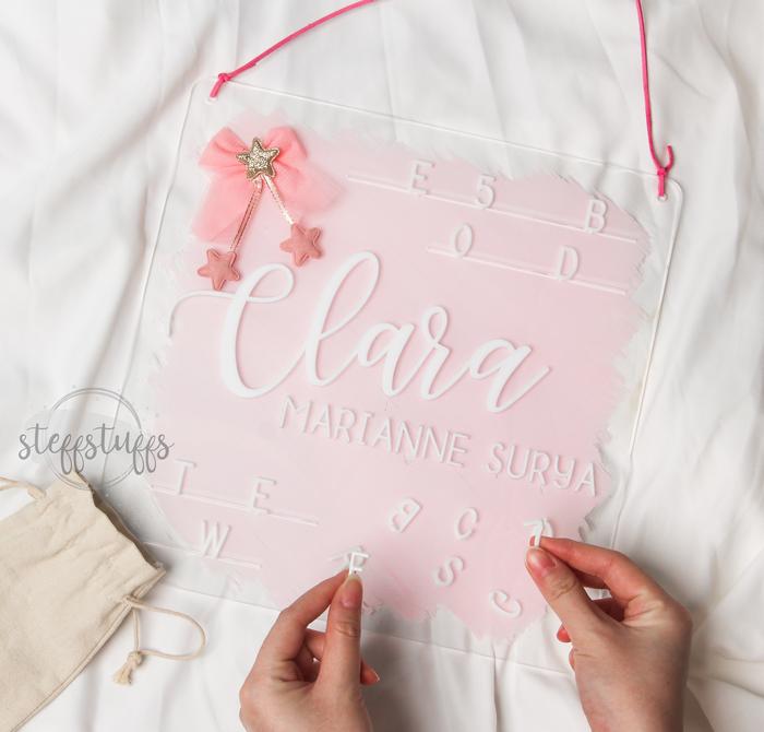 Clara Hospital Board | Biodata Bayi Newborn Baby Letter Board