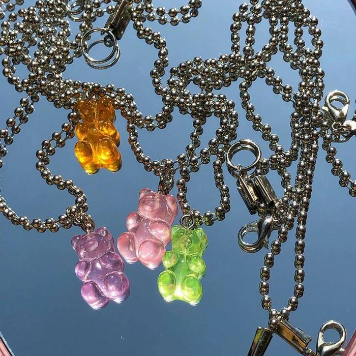 Single Bear Necklace Amorva Kalung Yupi Teddy Bear