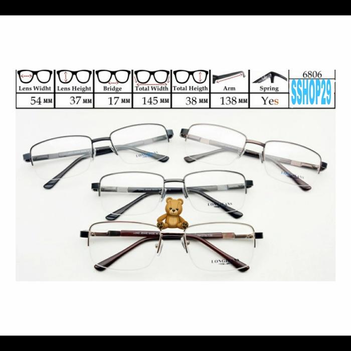 frame kacamata minus pria half frame