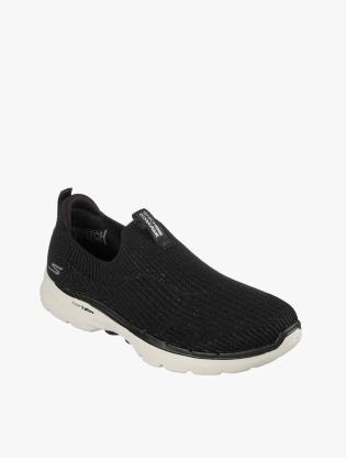 Skechers Go Walk 6 - Ocean Crystal Women's Walking Shoes - BLACK/WHITE
