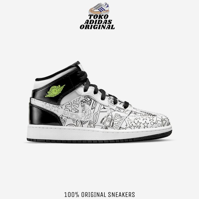 SEPATU WANITA NIKE AIR JORDAN 1 MID DIY DOODLE (GS) ORIGINAL 100% BNIB