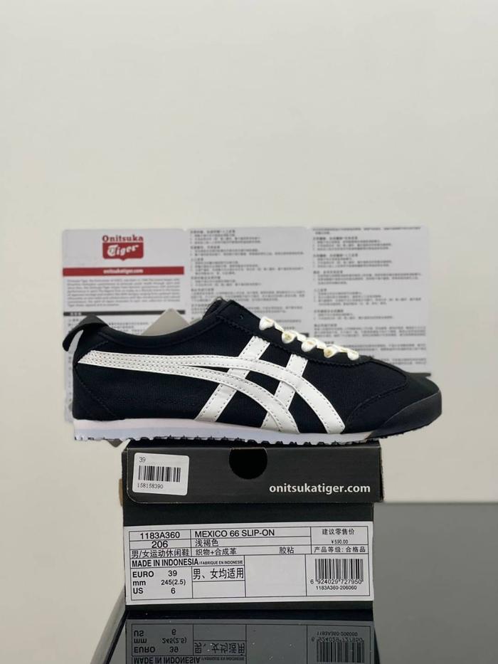 Sepatu Onitsuka Tiger Mexico 66 Black White Flower Free Kaos Kaki