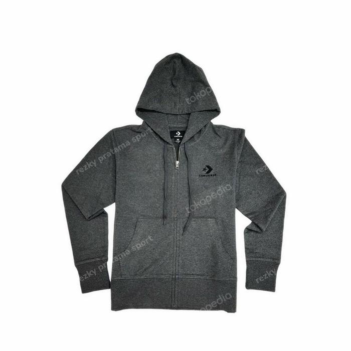 Converse Womens Chuck Taylor Full Zip Hoodie Dark Grey Original