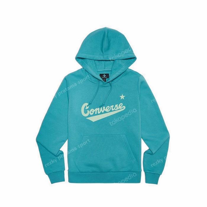 Converse Womens Center Front Nova Hoodie Har Teal Original