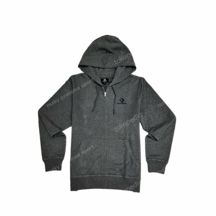 Converse Mens Chuck Taylor Full Zip Hoodie DK Grey Htr Original